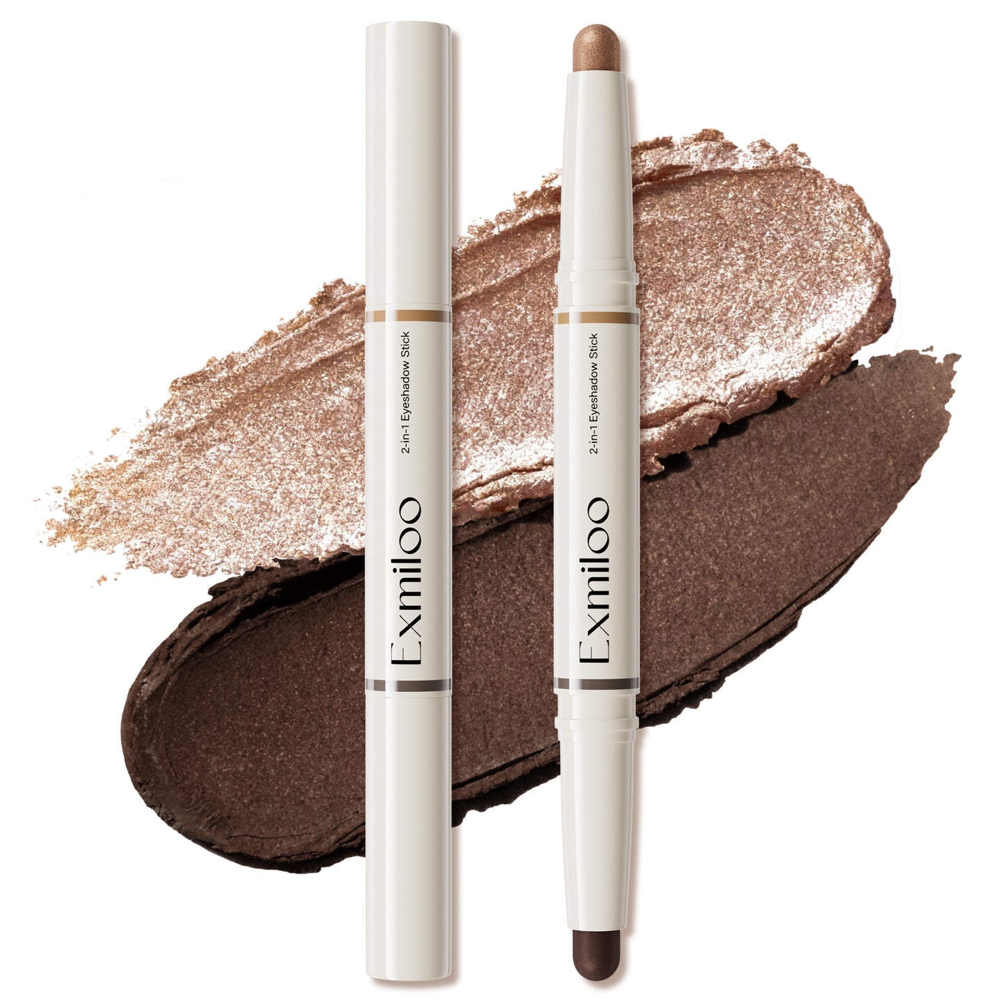 Exmiloo Eyeshadow Stick - 2-in-1 Dual-Ended Cream Eye Shadow Stick, Long-Lasting, Waterproof, Crease-Proof