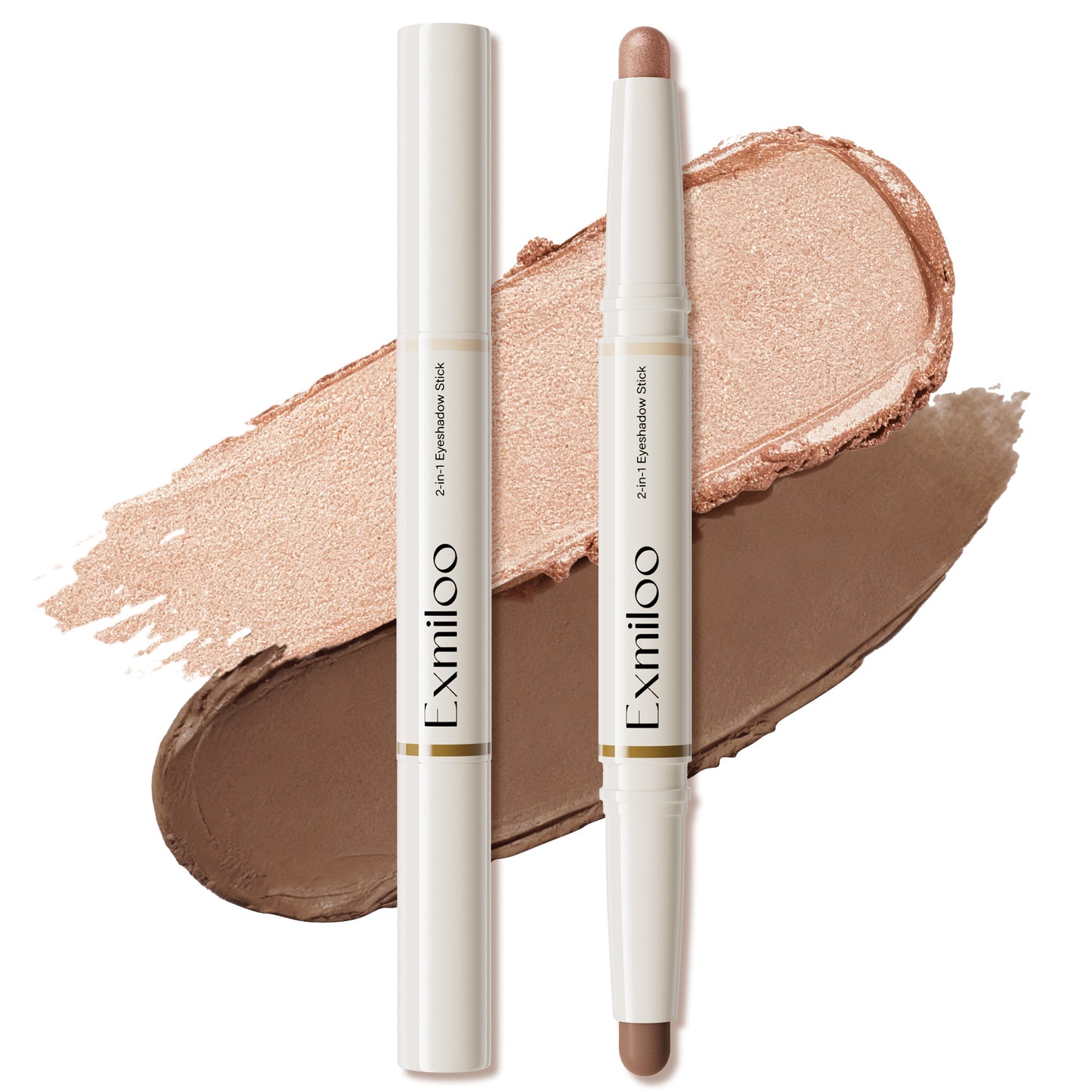 Exmiloo Eyeshadow Stick - 2-in-1 Dual-Ended Cream Eye Shadow Stick, Long-Lasting, Waterproof, Crease-Proof