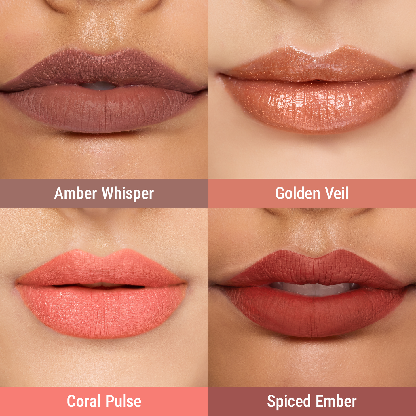 Exmiloo Mini Lip Tint Stain Set - 4 Colors Liquid Lip Stain Kit for Matte & Glossy Finish, Multi-use Lip and Cheek Tint Set, Vegan & Cruelty-Free