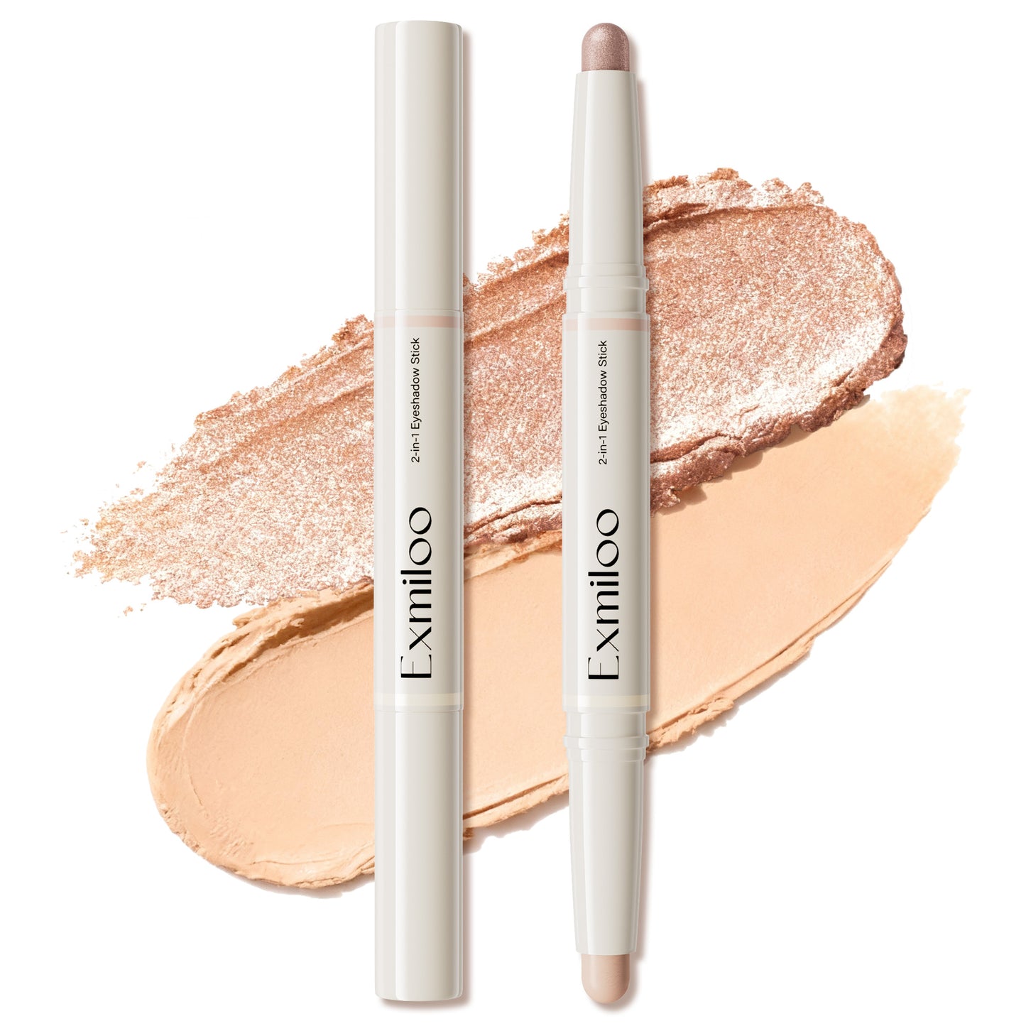 Exmiloo Eyeshadow Stick - 2-in-1 Dual-Ended Cream Eye Shadow Stick, Long-Lasting, Waterproof, Crease-Proof