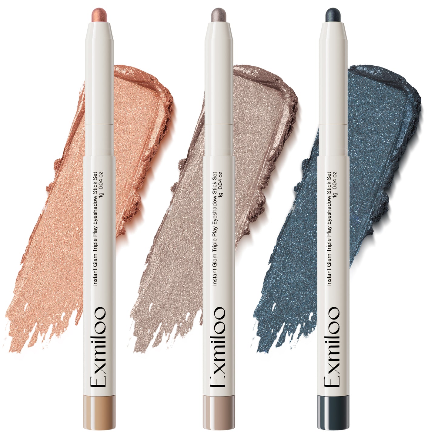 Exmiloo Cream Eyeshadow Stick Set, 3 Colors – Waterproof Long-Lasting Matte Shimmer Eye Shadow Sticks